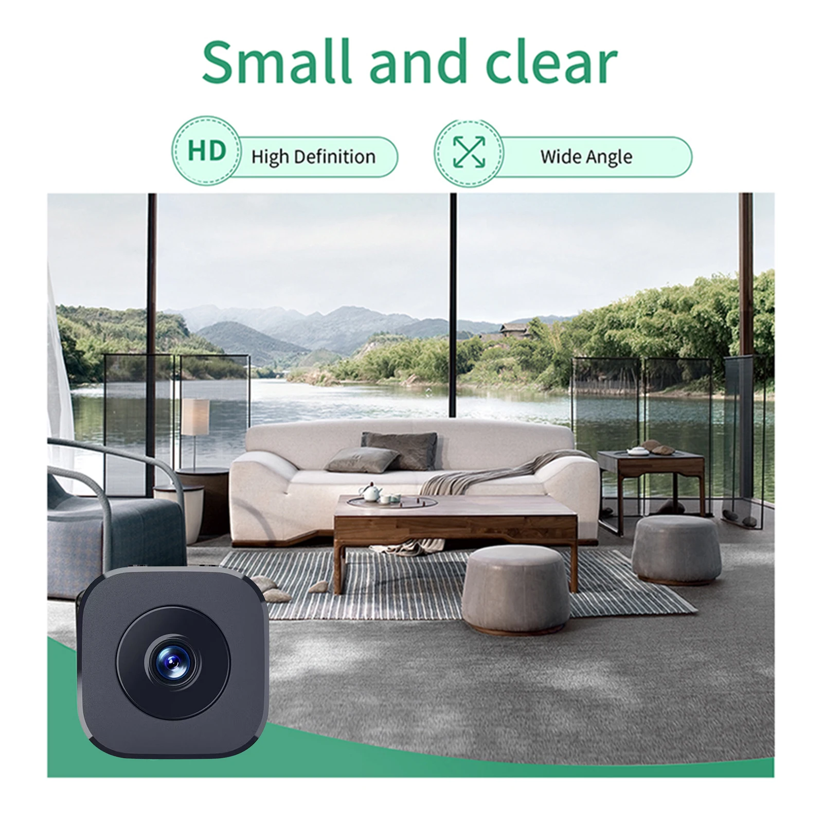 Smart Wireless Security Camera Rechargeable Househeld WiFi Surveillance Motion Detection Mini HD Camera for Home Office