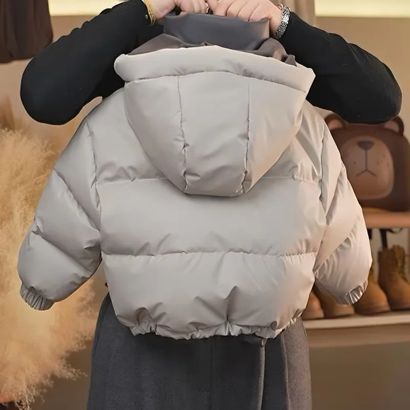 Children's Winter Down Jacket 2026 New Fashion Boys Girls Thickened Warm Coat Hooded Parka Children Padded Outerwear