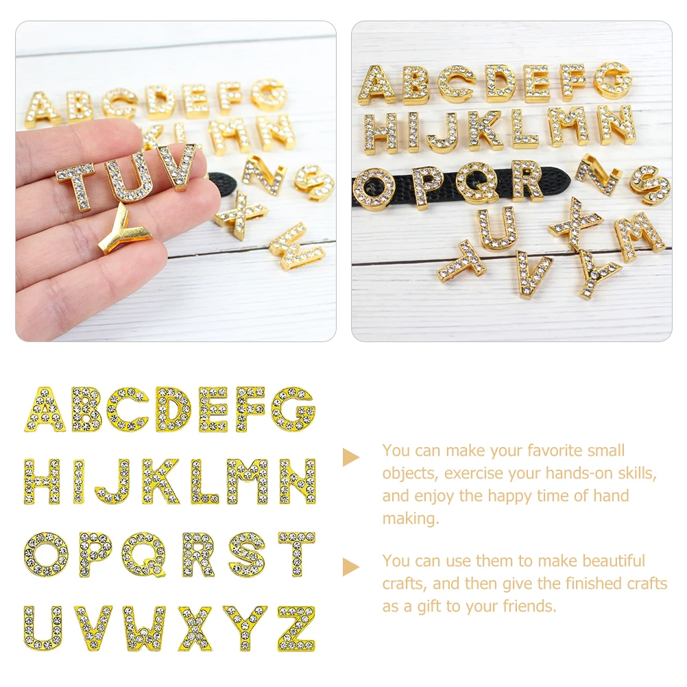 

26 Pcs Alphabet Letter Beads Golden Color A-Z Charms Diy Bracelet Necklace Making Supplies Jewelry Ornaments Craft Accessories