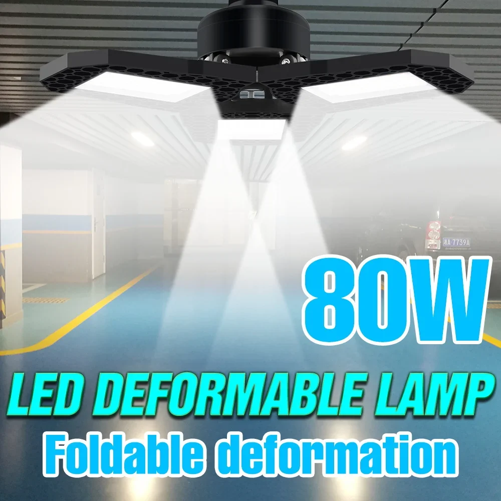 150W Foldable LED Garage Light E27/E26 Ceiling Lamp 220V Deformable Spotlights Bulb Home Warehouse Workshop Basement Lighting