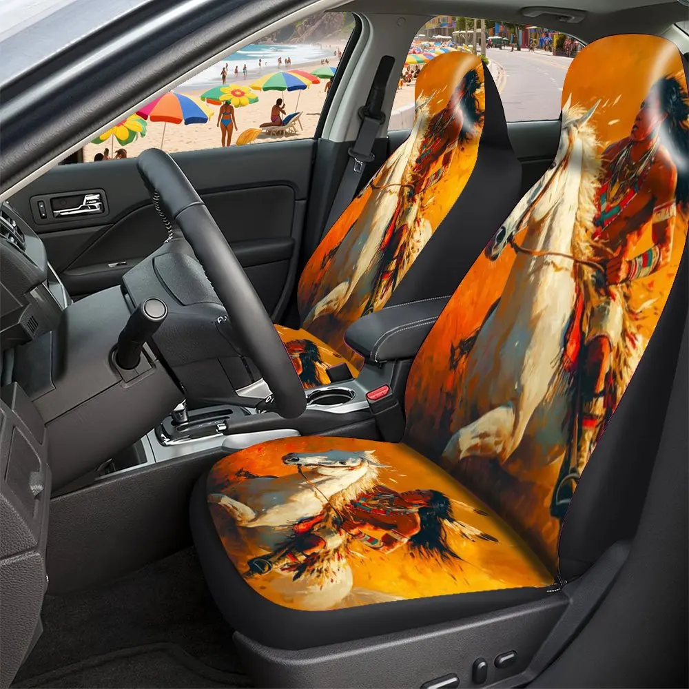 Spill & Stain Solution Native Riding Horse Festival Front 2 Rear 3 Seats Cover Premium Fit Most Vehicles Comfortable Breathable