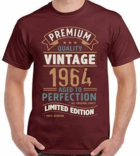 60th Birthday T-Shirt 1964 Mens Funny 60 Year Old Vintage Year Limited Edition