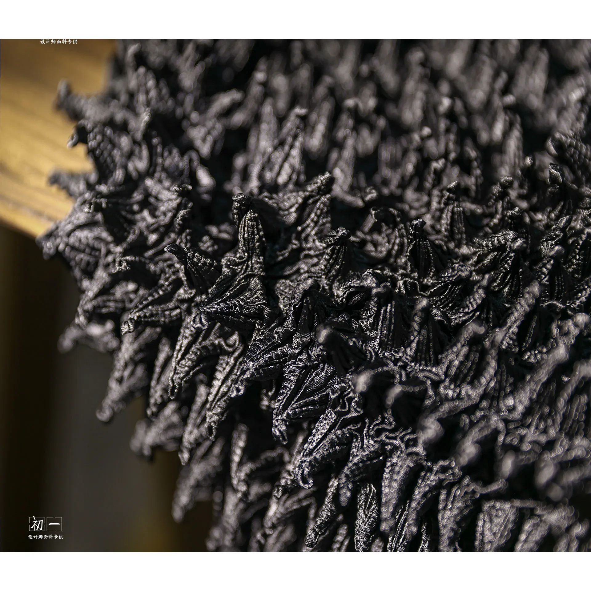 Thorn Three-Dimensional Texture Dark Style Heavy Industry Pleated Fabric Creative Handmade DIY Bag Clothing Designer Fabric