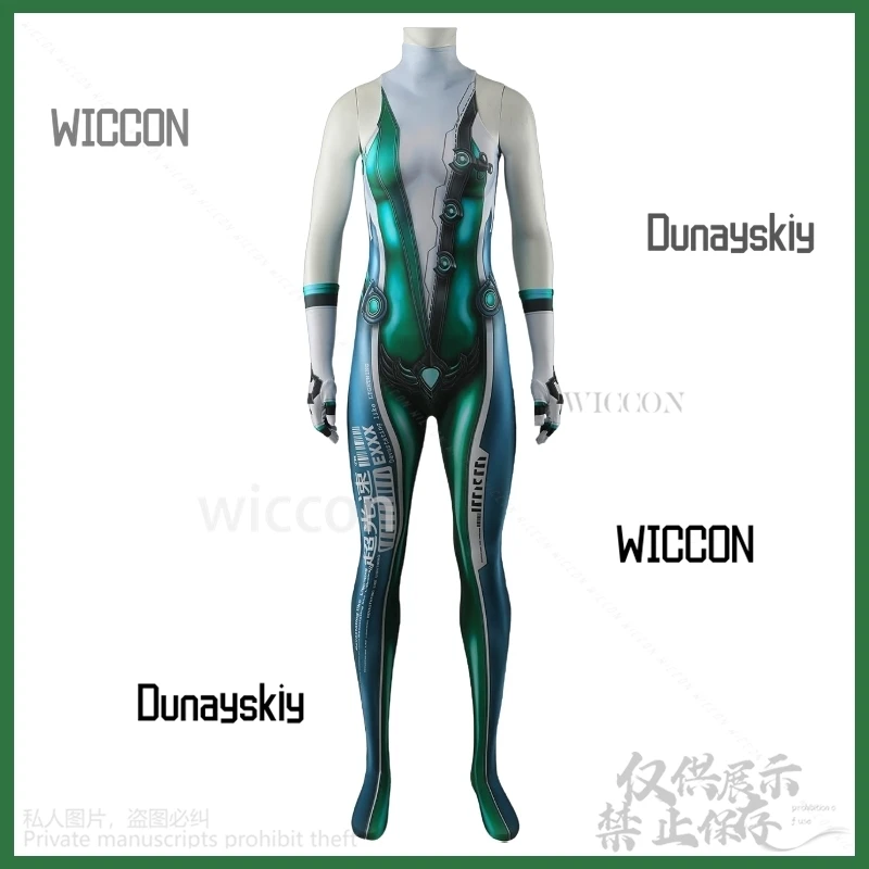 Game Nikke Cosplay Blade Collab Eve Anime Costume 3D Printed Green Sexy Jumpsuit Punk Zentai Bodysuit Y2K Jirai Kei Girls Cos