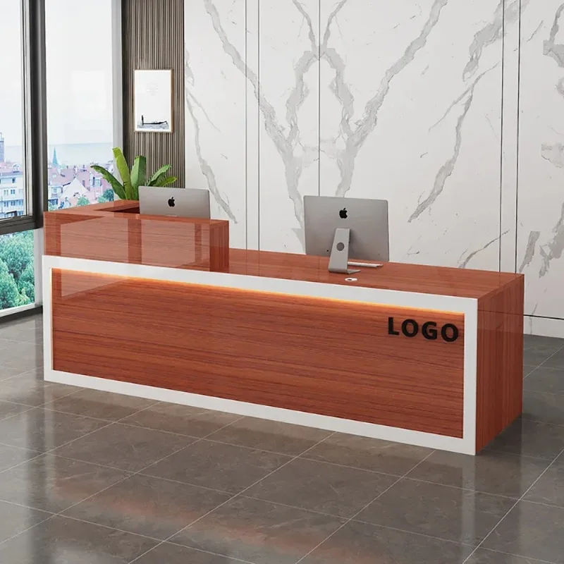 Simple Wide Bar Counter Cashier Cabinet Beautyquality Nordic European Reception Desk Unique Elegant Mostrador Office Furniture