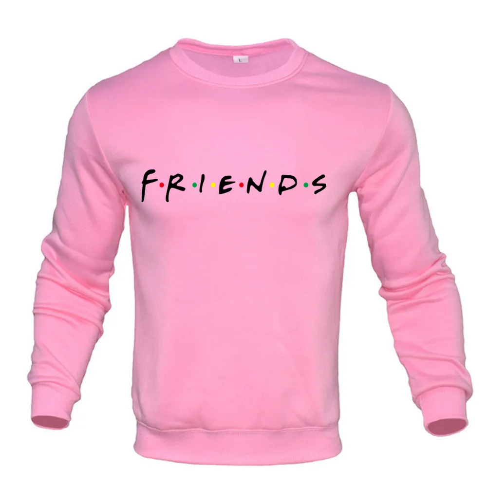 FRIENDS Print  Fleece Hoodies Men Women Long Sleeve Sweaters Loose Casual Hoodie Round Neck Sweatshirts Bottom Shirts Pullovers