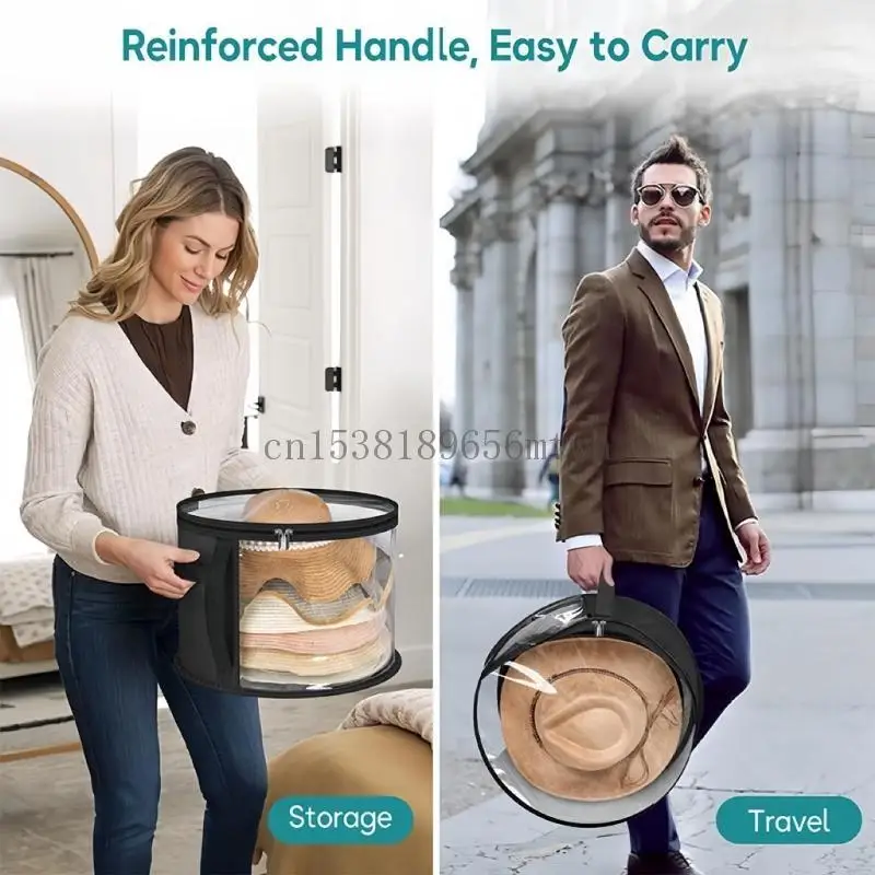 

Multifunctional Black Hat Box For Men And Women For Cowboy Hats Fedoras And More With Dustproof Design B03D