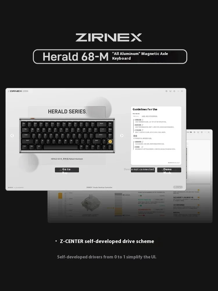 Imagem -04 - Teclado Mecânico Interruptor Magnético Teclado Gaming Wired 8k hz Liga de Alumínio Rgb pc Acessórios Zirnex-herald68-m