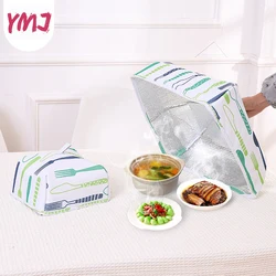 Foldable Hot Aluminum Foil Portable Food CoverFood Covers Keep Warm Dishes Insulation Kitchen Gadgets Accessories Random Color