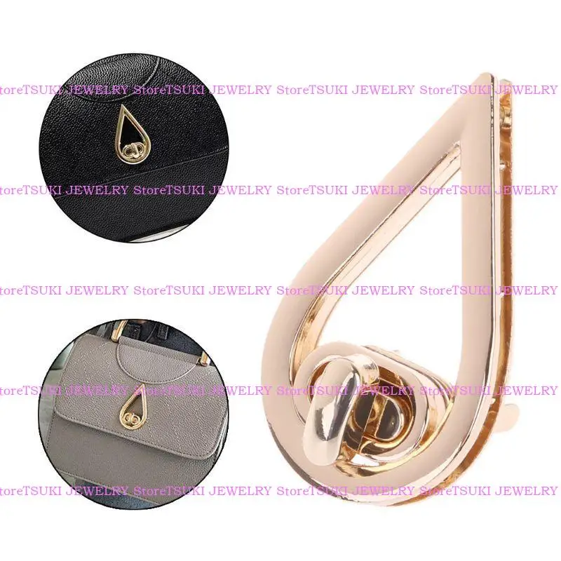 

62KE Water Drop Clasp Turn Lock Twist Locks DIY Leather Handbag Bag Hardware