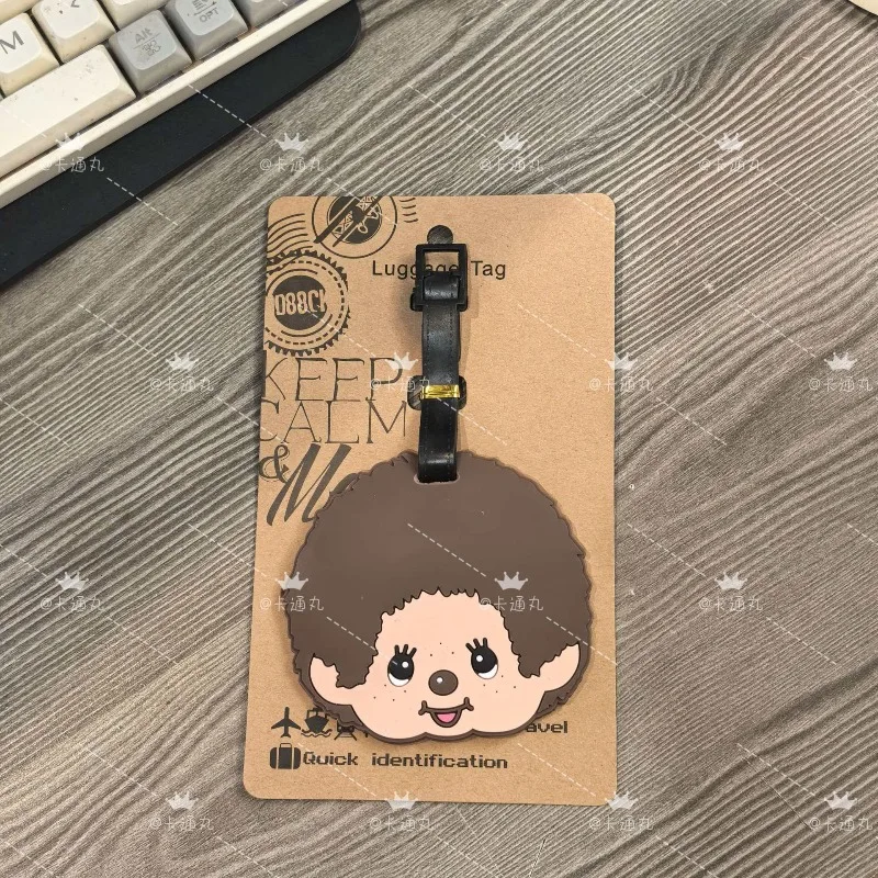 Monchhichi PVC-Gepäckanhänger aus weichem Gummi, tragbarer Reisekoffer-Anhänger, Schlüsselanhänger, Gepäck-ID-Etikett für Rucksack und Trolley – Detail 6