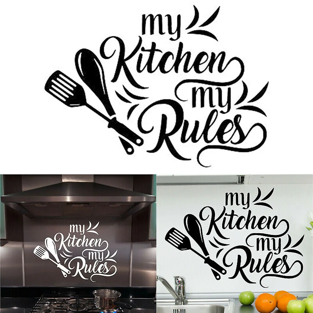 Personalize Your Kitchen Space with My Kitchen My Rules Stickers Easy Peel Off Long lasting Removability 55x44cm