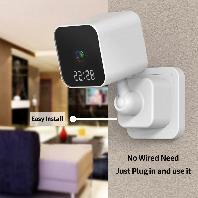 Baby Pet Wifi Security Protection Home IP Camera 2MP Motion Detector Clock Surveillance Camera Tuya Smart Video Cam Power Socket