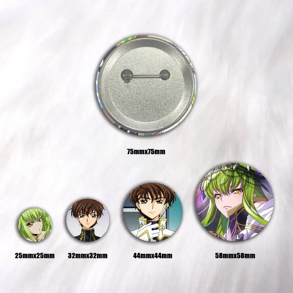 A-Code Geass Tinplate Brooch Figure Icon Badge Handmade Brooches For Backpack Clothes Decoration