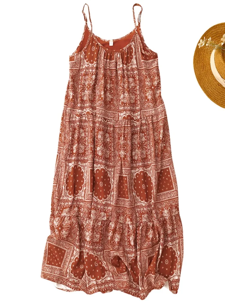 Retro floral impressão algodão linho cinta dr feminino verão fino viagem emagrecimento camada base svel dr a linha midi dr