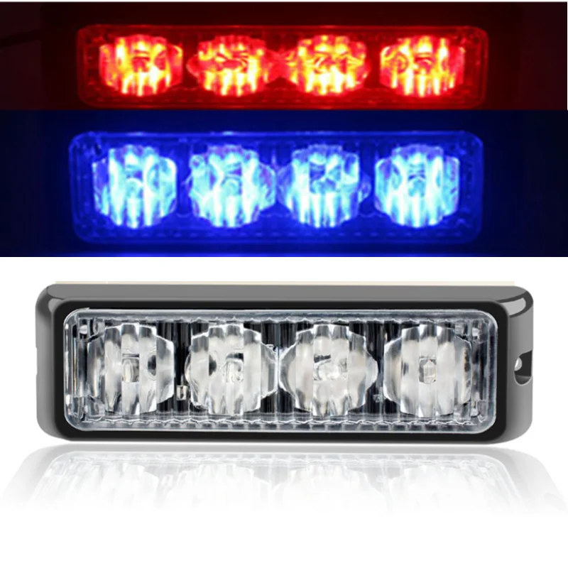 2pcs 4LED Warning Flashing Light Bar Car Strobe Lights Hazard Beacon Emergency flash lamp Universal 12V 24V Vehicle Truck