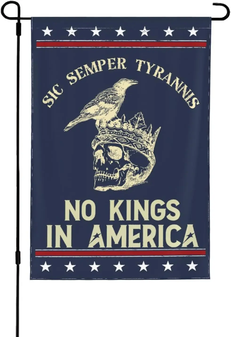 Sic-Semper Tyrannis flags No-King-In-America Protest Resist-47 Yard Flag 12x18 Garden Banner No Flagpole NKK
