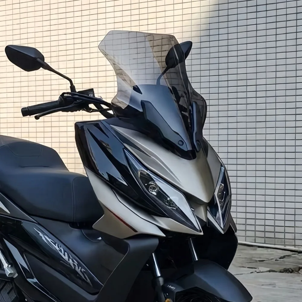 Suitable for Zontes 150V 150 V Motorcycle Modified Heightened Windshield Windscreen Visor with Crossbar and Trim Strips