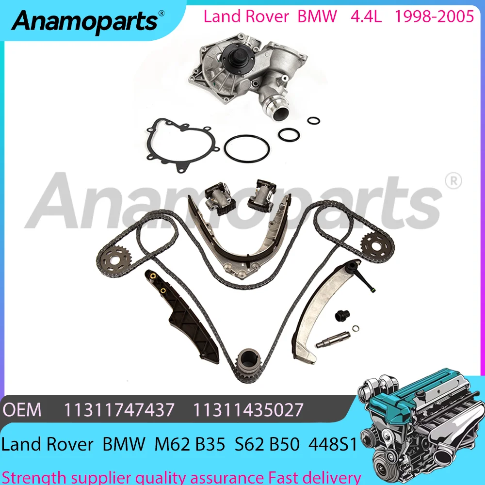 Engine Parts Timing chain Kit Water pump for 1998-2005 BMW 535i 735i Land Rover RANGE ROVER  M62 B44 4.4L V8 DOHC 11311736023