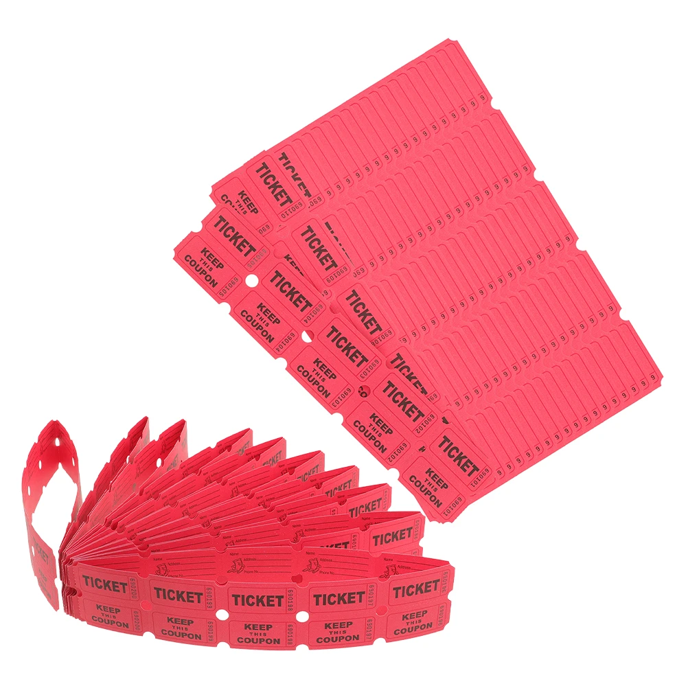 

400 Pcs Raffle Tickets Lottery Ticket Paper Carnival Decorations Baby Shower Party Supplies Green Tickets Event Labels