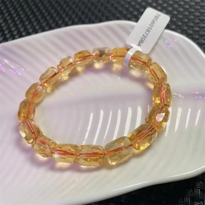 

Natural Freeform Facet Bead Bracelet Energy Gemstone Women Stretch Bracelet Jewelry Healing Birthday Present