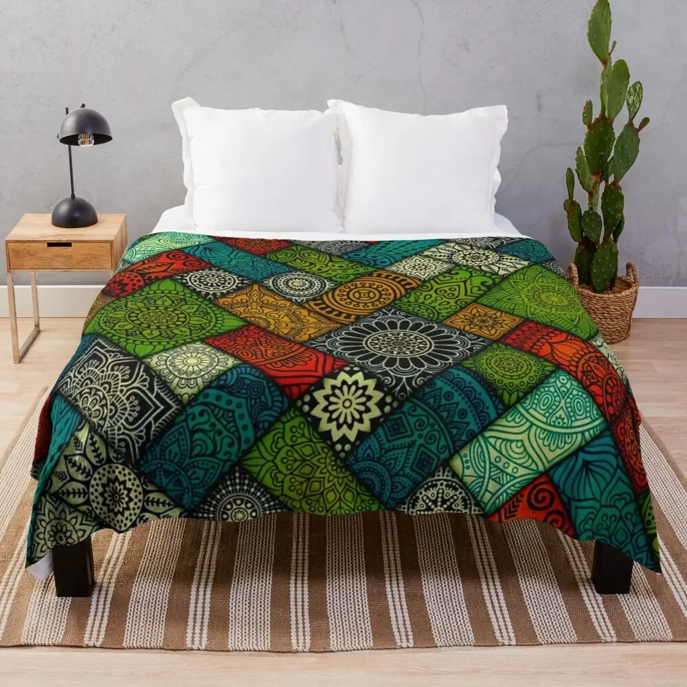 colourful geometric floral pattern Throw Blanket Luxury St Bed Fashionable Tourist Furrys Blankets