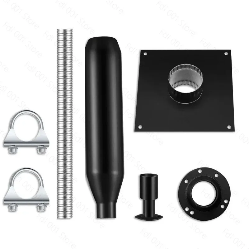Generator Exhaust Expansion Muffler Kit With Thermal Insulation Wall Mounting Plate For Safe Discharge Of Waste Gas