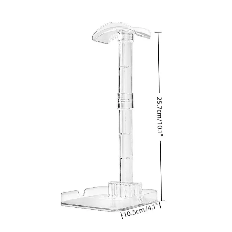 1pc Transparent Headset Rack with Base, Detachable Universal Headphone Stand for Storage