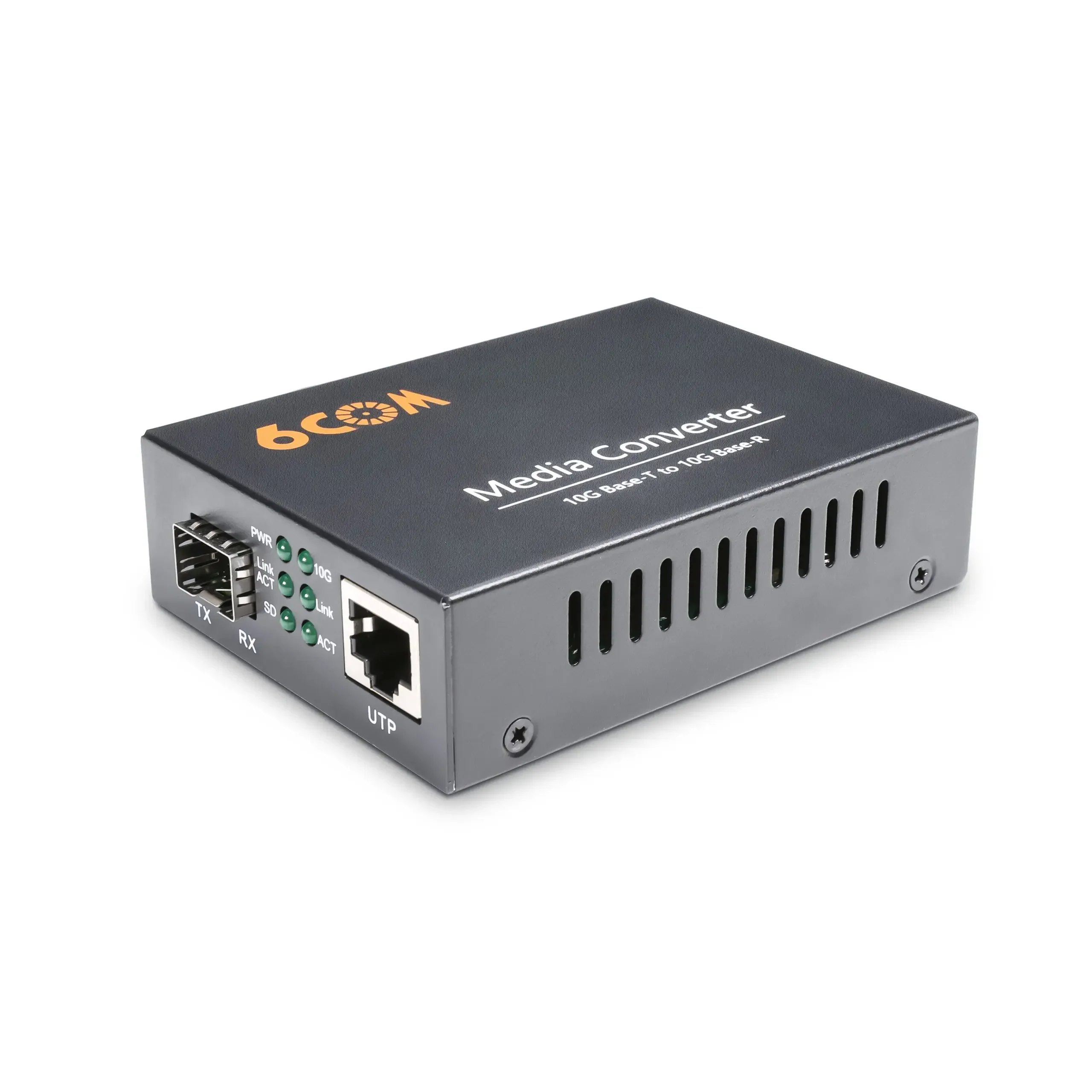 6COM 1x 100M/1G/2.5G/5G/10GBase-T RJ45 do 1x 10GBase-X SFP+ Slot 10Gigabit Ethernet Media Converter
