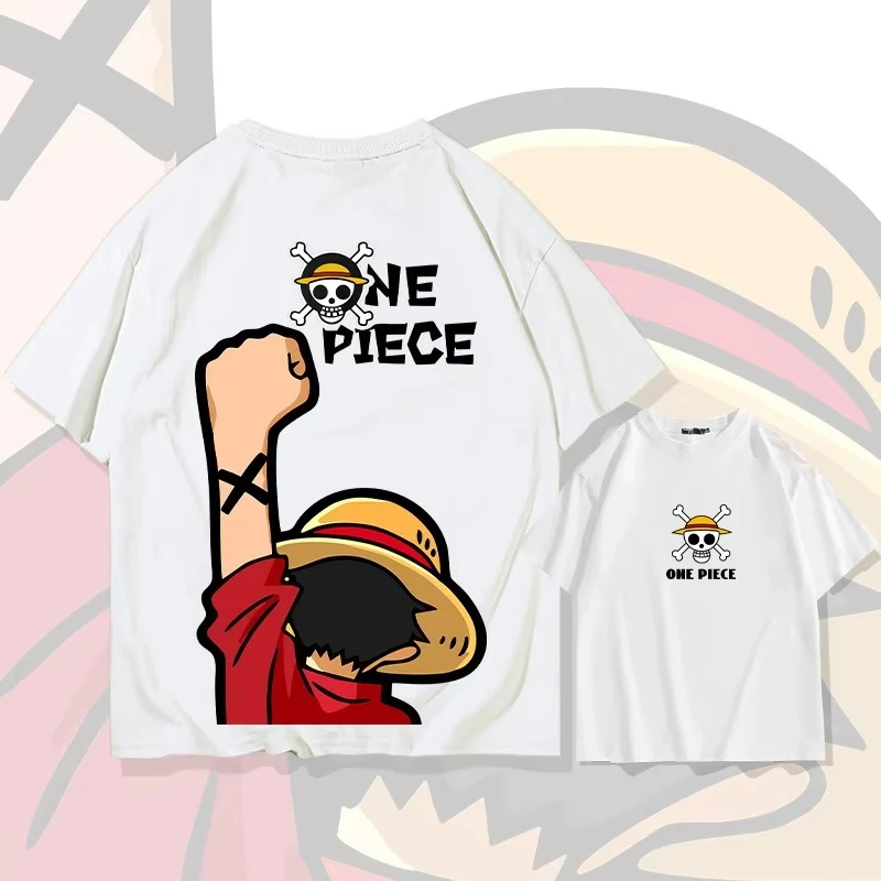 (Miniso) One Piece Roronoa Zoro Luffy Homens Algodão Manga Curta Tops Tee Anime Japão Mulheres Camisetas Moda Y2k Roupas Masculinas Camiseta