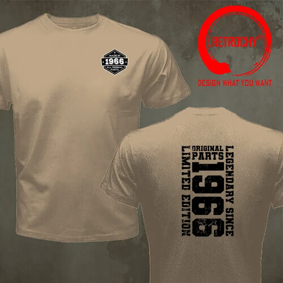 Made In 1966 All Original Parts Made In 1966 All Original Parts T Shirt Men Fashion Trendy Casual Clothing Stylish Tops Tee Shir