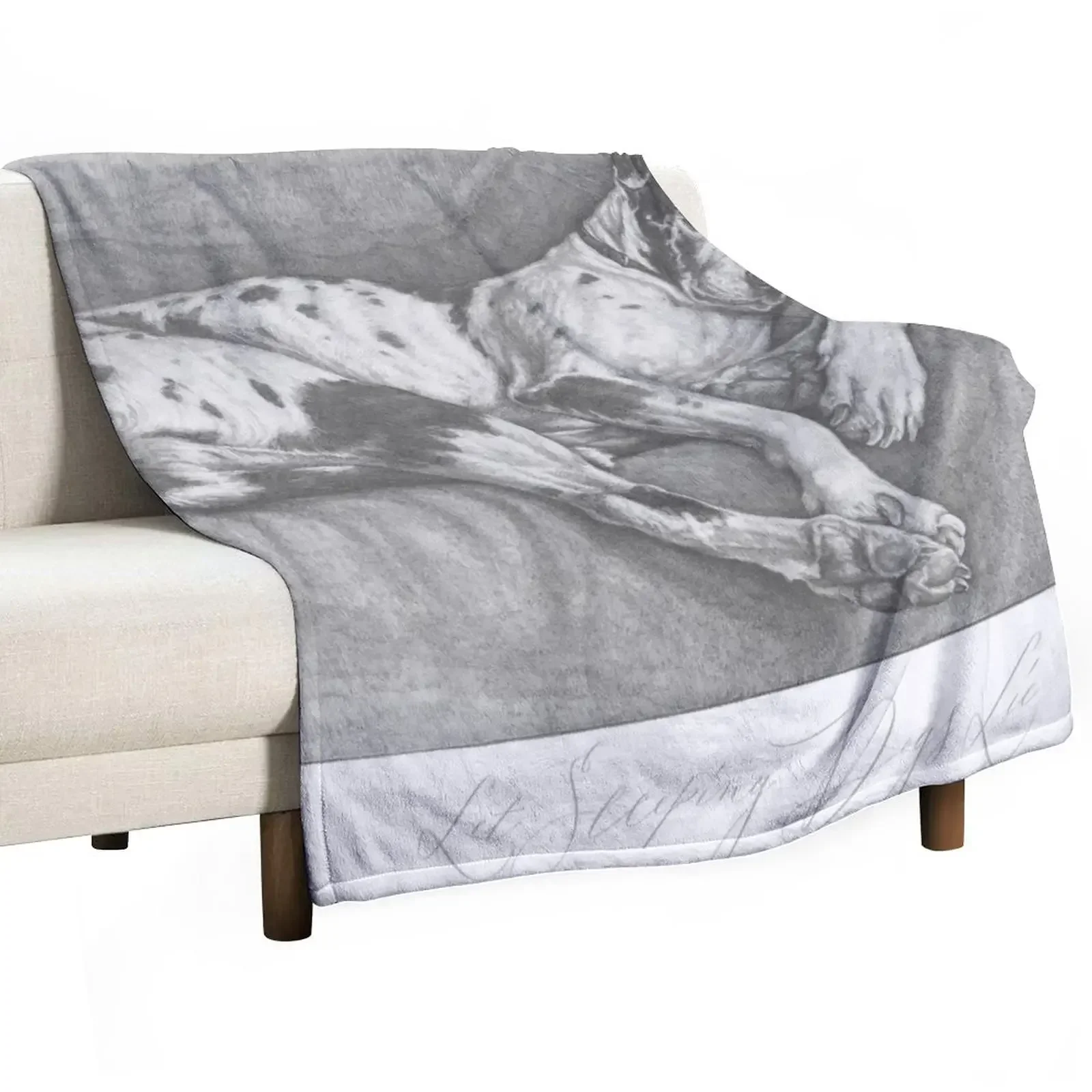 

Great Dane pencil drawing circa 1930 Throw Blanket christmas decoration valentine gift ideas Softest Blankets