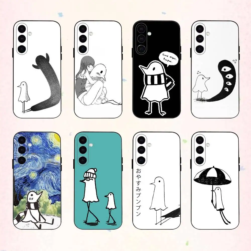 

C-Comics G-Goodnight P-Punpun phone Case For Samsung Galaxy A73,A72,A71,A70,A53,A52,A51,Others Soft Black Shell