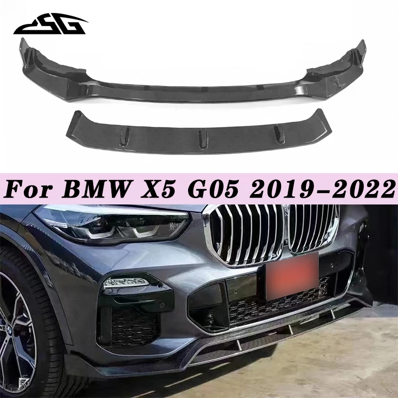 

Автомобильный передний разветвитель для губ для BMW X5 G05 2019-2022, диффузор для переднего бампера из углеродного волокна, спойлер, нижняя защитная пластина, комплект крышки корпуса