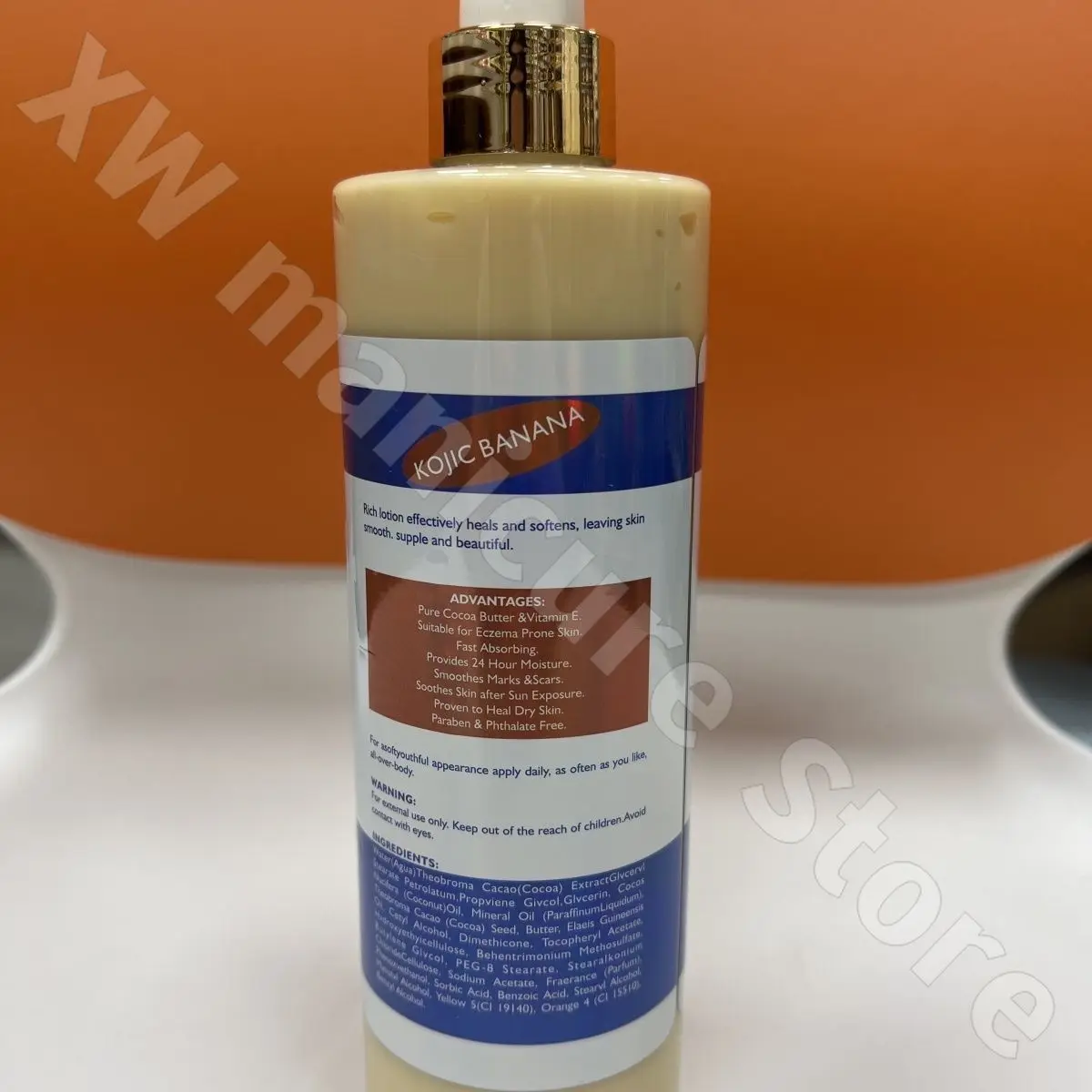 Manteiga de karité de cacau, loção corporal bronzeadora sem perfume, hidratante e hidratante, melhora a pele seca e escalonada 500ml