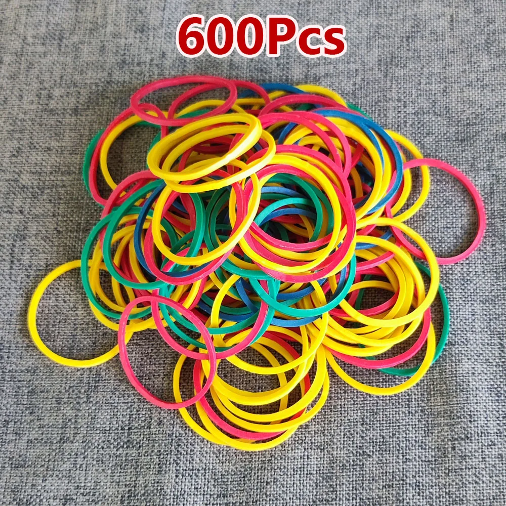 600 szt. Kolorowa gumka 2,5 cm/1 cal wysokie elastyczne gumki rozciągliwy gumowy pierścień rozciągliwe opakowanie pierścienie lateksowe