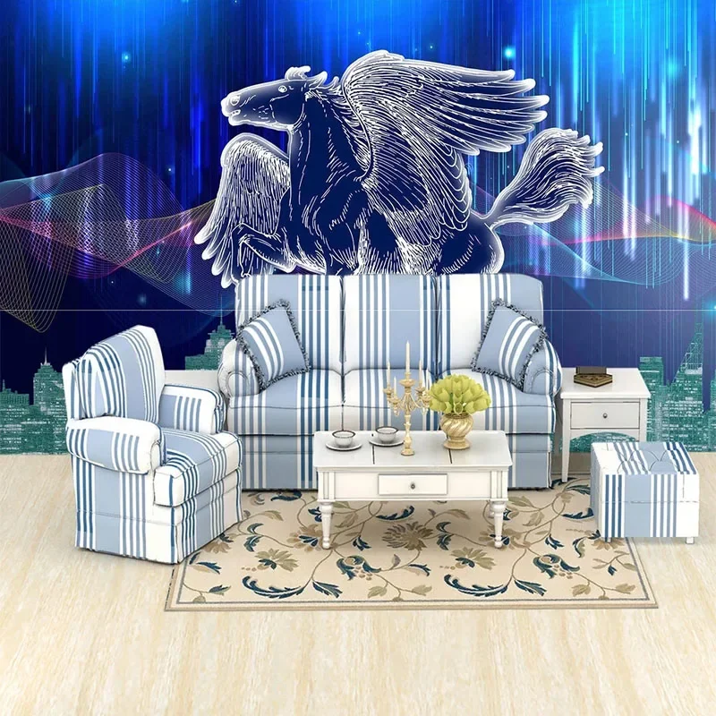 

Custom Any Size 3D Modern Starry Sky Horse Background Wall Wallpaper For Bedroom Walls Papel De Parede Home Décor Tapety Fresco