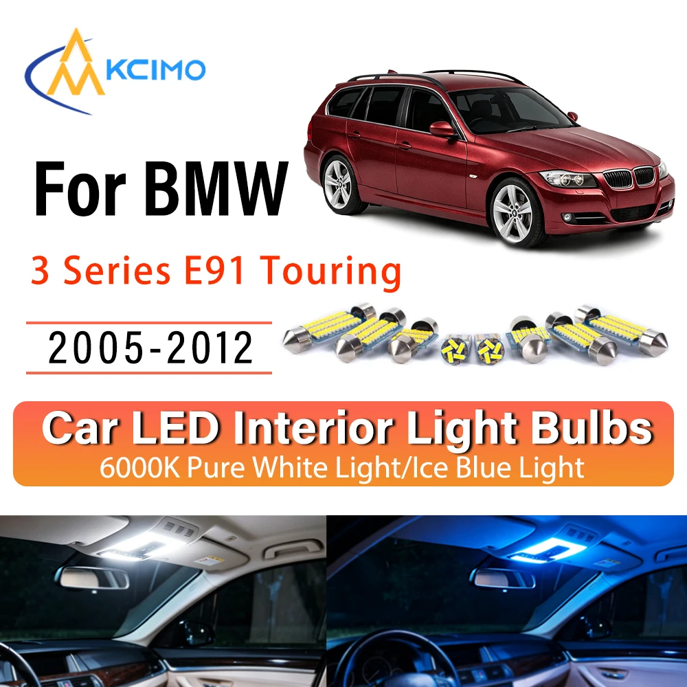 Premium Cozy LED Interior Lights For BMW 3 Series E91 Touring 2005-2012, Blue Light, White Light Kit Long Lasting Quick Setup