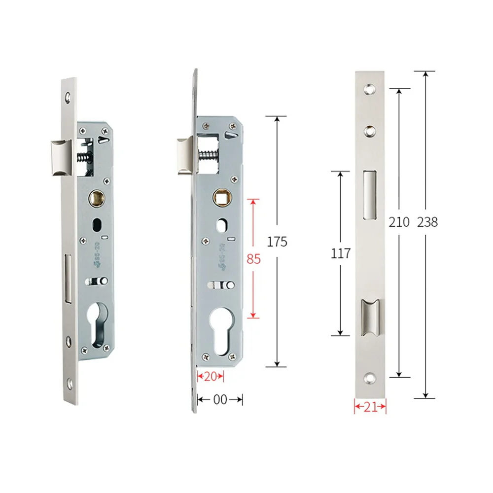 1 PCS 8520/8525/8530/8535 Metal Door Lock Stainless Steel Universal Lock Body Mortise Hardware Non Intelligent Lock