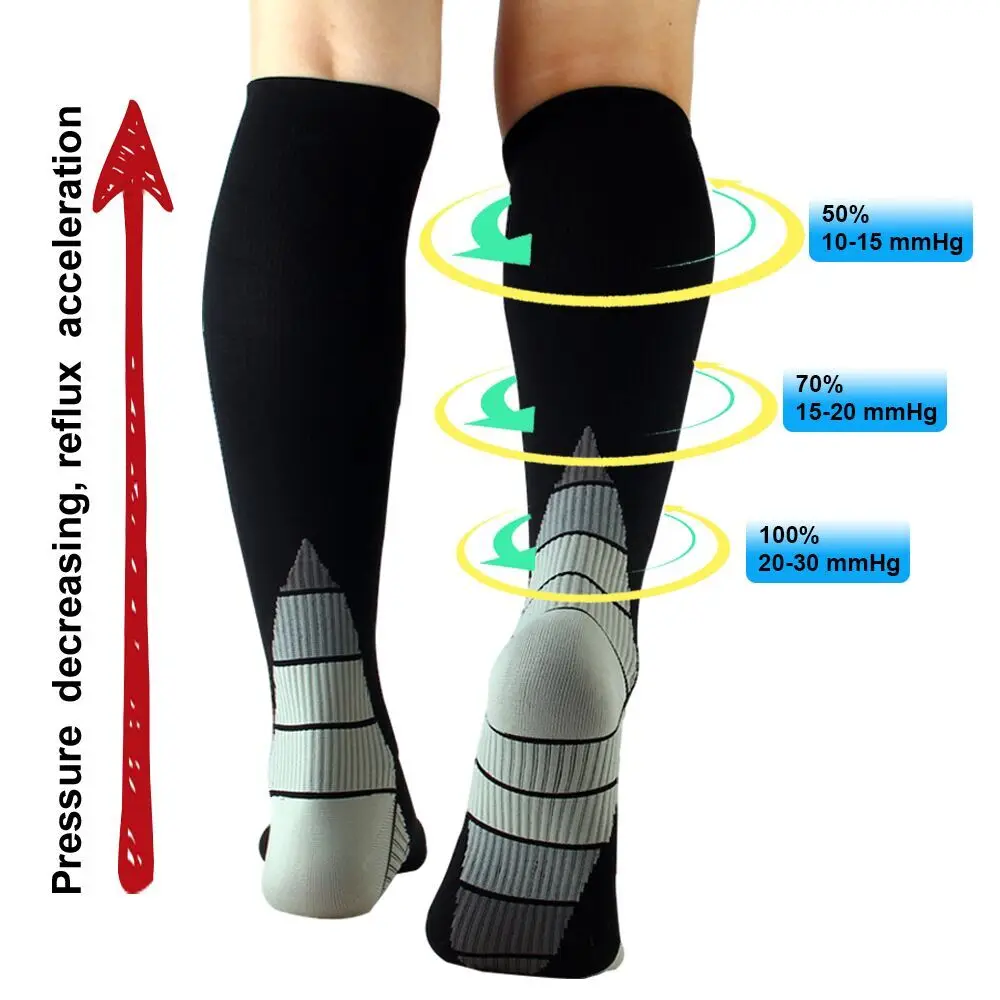 Running Compression Socks Men Women Fit For Varicose Veins Medical Nursing Socks Rugby Socks Sport Cycling Riding Socks Dropship