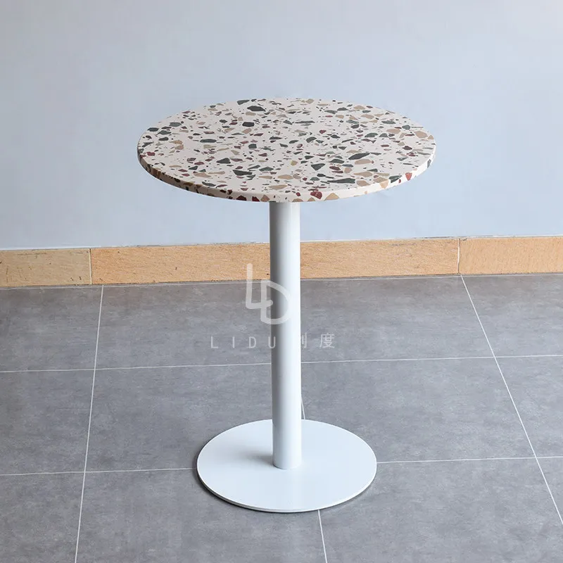 ins Cream Feng Shui Grinding Stone Dining Table Cafe Milk Tea Shop Dessert Shop Set a table outside Clear Bar Book Bar Leisure T