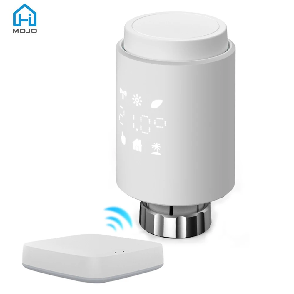 Tuya Smart ZigBee TRV Radiator Actuator Programmable Thermostatic Radiator Valve Temperature Controller Support Alexa