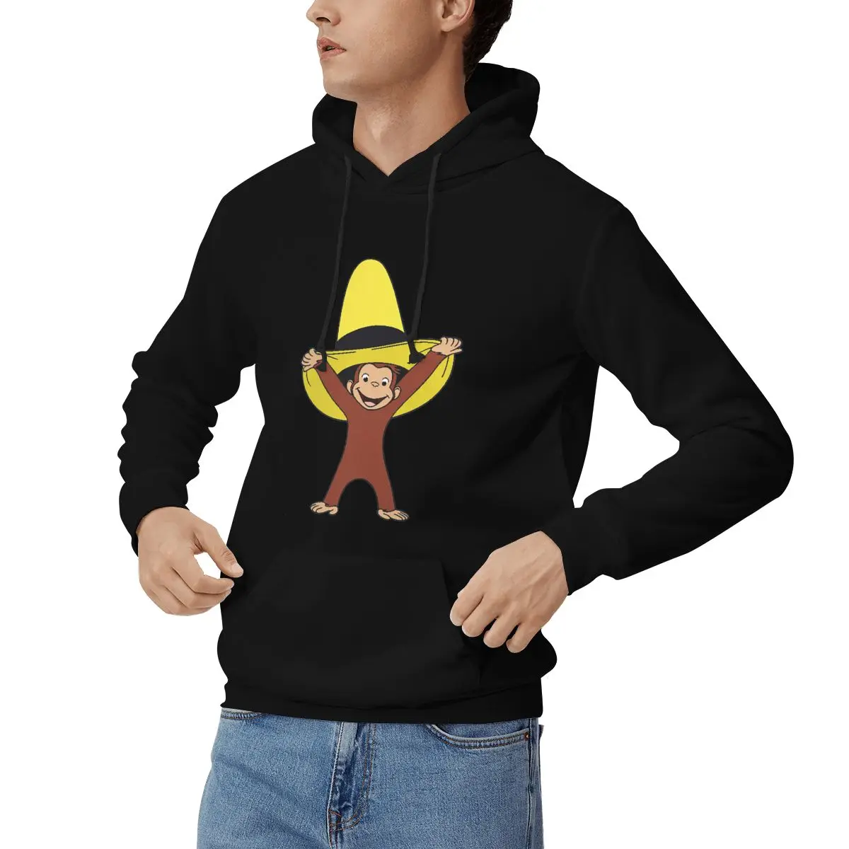 Funky Curious George Hoodies Men Women Casual Pullover Sweatshirts Fashion Long Sleeve Clothing Autumn Winter