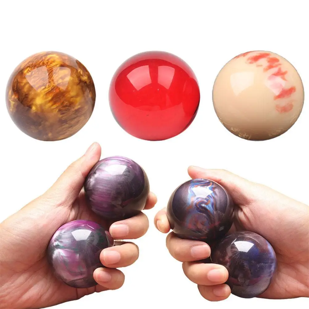 5cm Golden Silk Sea Willow Hand Massage Ball Blood Amber Resin Lowers Blood Pressure Jade Baoding Ball Fitness Handball