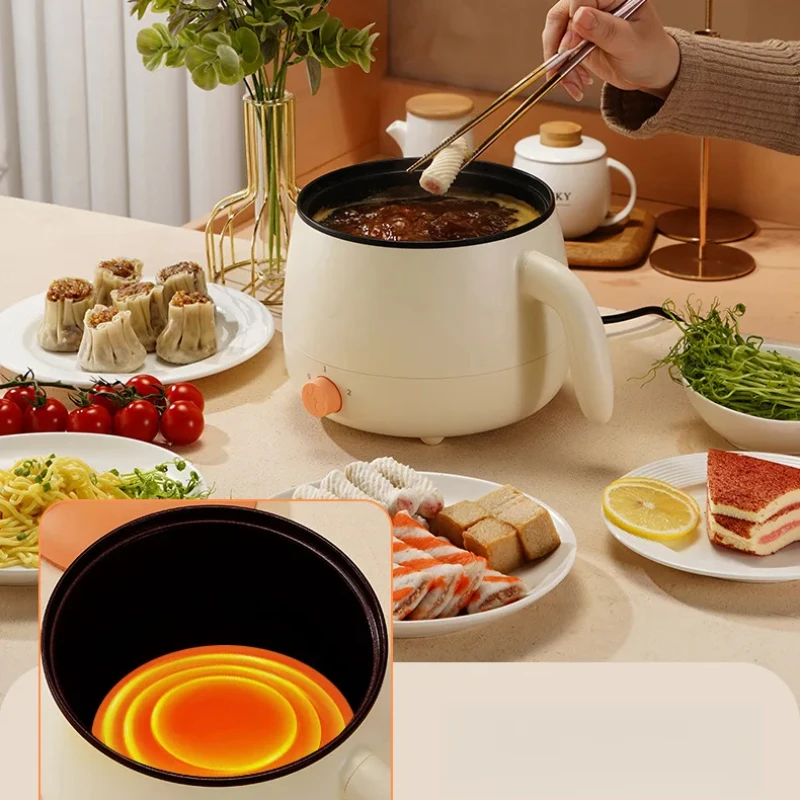 1.8L Cute Cat Electric Cooking Pot Multifunctional Mini Non-stick Hot Pot 220V Dormitory Household Cooker for Boiling, Frying