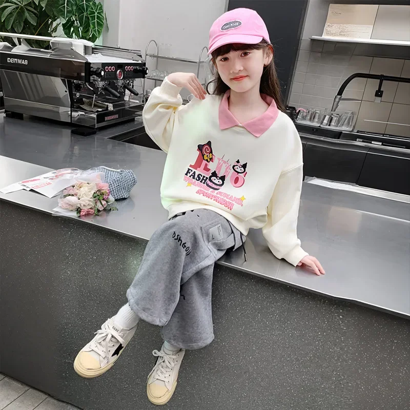 

Girly Heart Kawaii Kuromi Ins Long Sanrio Anime Sleeve Hoodie Shirt Cute Cartoon Children Fashion Y2k Clothing Gifts for Kids