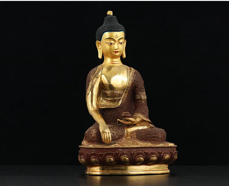 NEW 31CM LARGE  wholesale buddha statue # Tibetan Buddhism Sakyamuni Amitayus the Gold-plated brass HOME Talisman