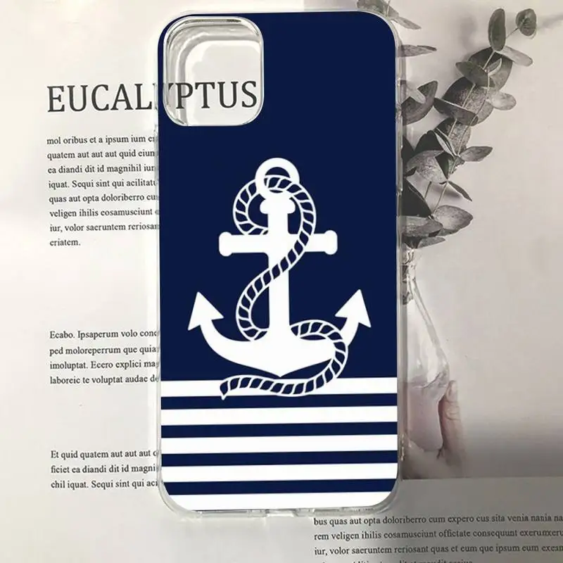 Nautical anchors Phone Case For iPhone 14 13 12 Mini 11 Pro XS Max X XR SE 6 7 8 Plus Soft Silicone Cover