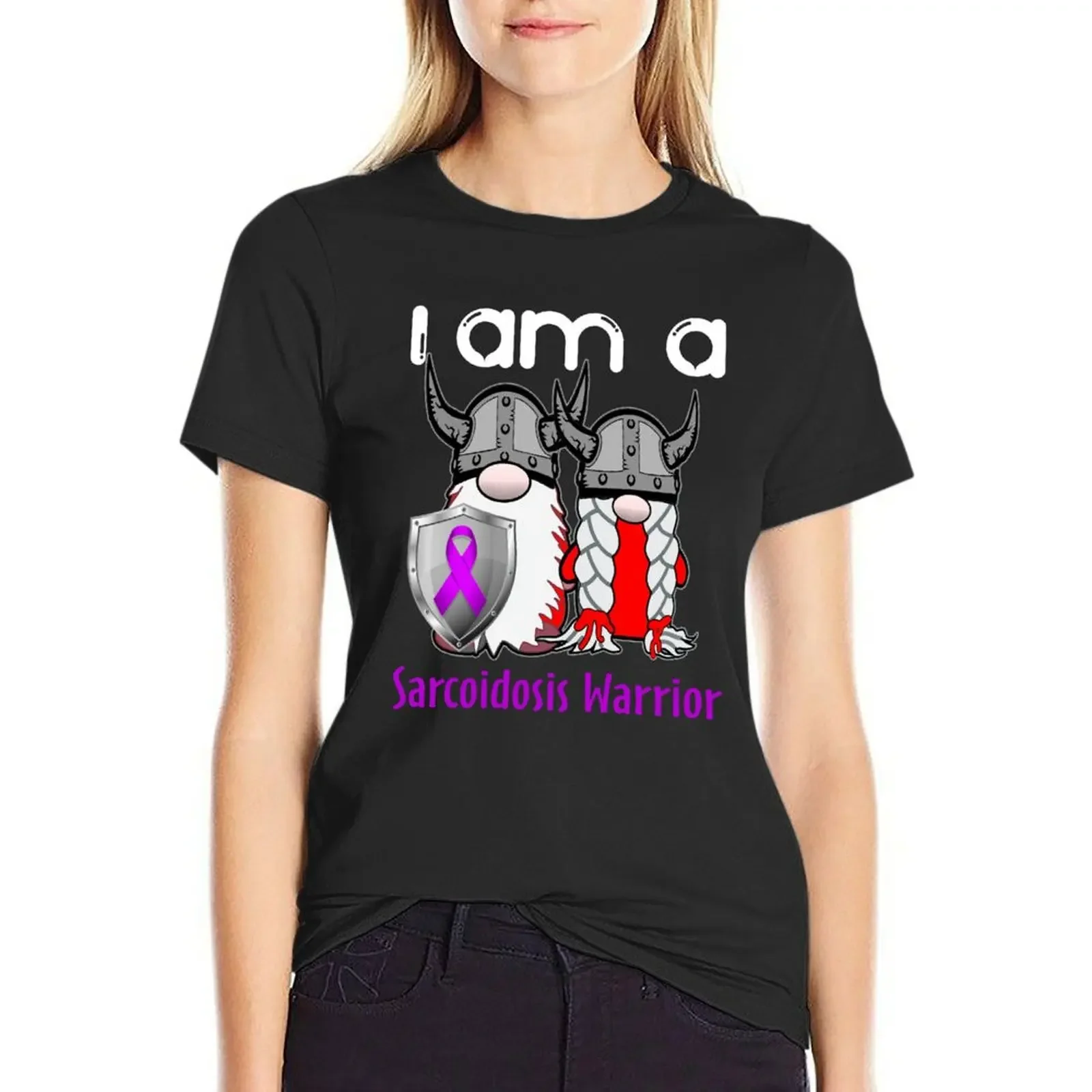 

I Am A Sarcoidosis Warrior Support Sarcoidosis Fighter Подарочная футболка корейская мода Смешные рубашки Графические футболки женские топы