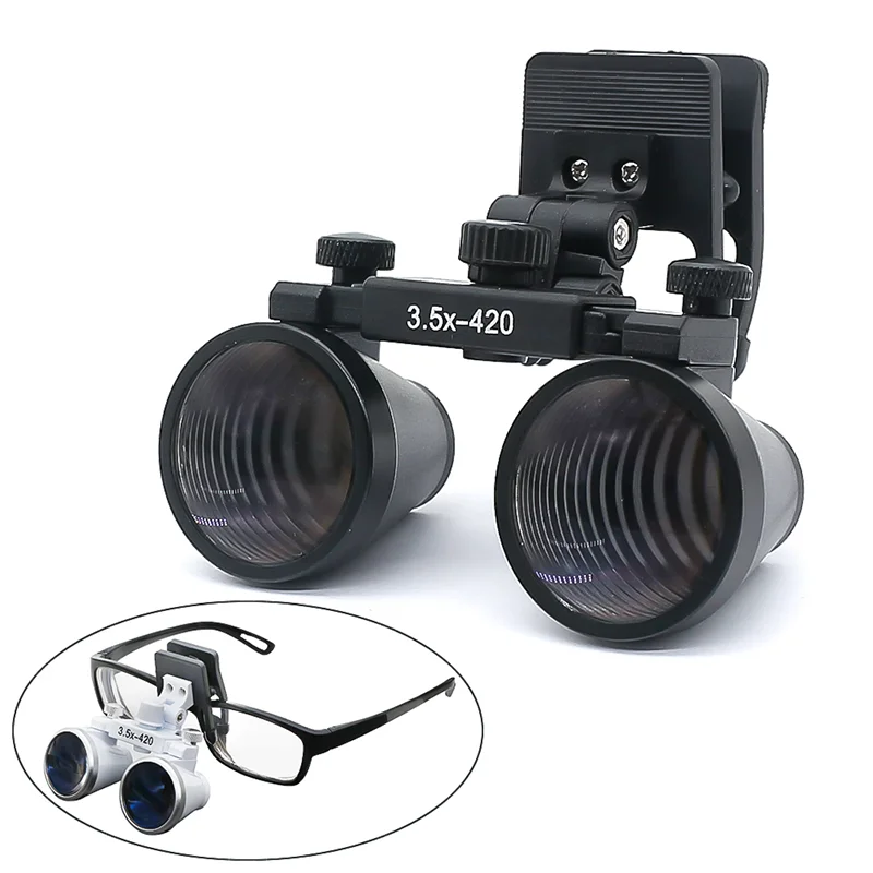 2.5X/3.5X Dental Binocular Loupes Medical Surical Dentist Magnifier Pupil Adjustable for Oral Examination with Glasses Clip